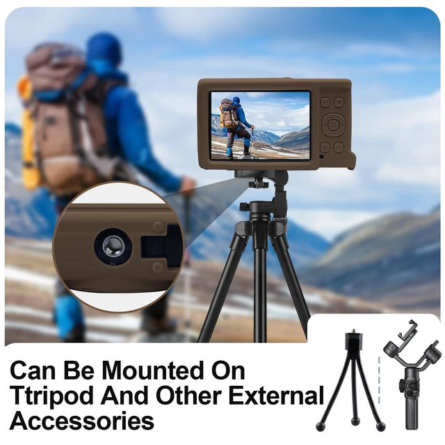 Alt view image 6 of 7 - Camera Case for Canon ELPH 360/IXUS 285 HS/IXY 650 Camera,Brown | With Removable Lens Cover,Soft Silicone Protective Case,Anti-Scratch,Dustproof,Shockproof,Enhanced Grip,Camera Accessories