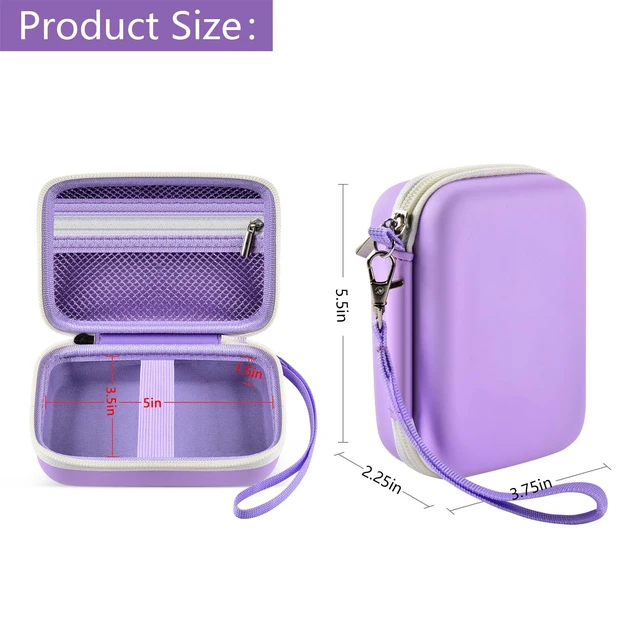 Alt view image 3 of 7 - Hard Digital Camera Case for YISENCE 4K Underwater Camera, Purple | Hard EVA, Travel Storage for CAMKORY /for VAHOIALD /for Kodak Pixpro Camera, Accessory Mesh Pocket, Wrist Strap, Case Only