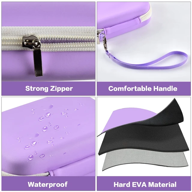 Alt view image 4 of 7 - Hard Digital Camera Case for YISENCE 4K Underwater Camera, Purple | Hard EVA, Travel Storage for CAMKORY /for VAHOIALD /for Kodak Pixpro Camera, Accessory Mesh Pocket, Wrist Strap, Case Only