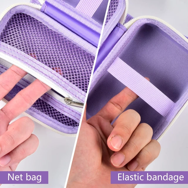 Alt view image 5 of 7 - Hard Digital Camera Case for YISENCE 4K Underwater Camera, Purple | Hard EVA, Travel Storage for CAMKORY /for VAHOIALD /for Kodak Pixpro Camera, Accessory Mesh Pocket, Wrist Strap, Case Only