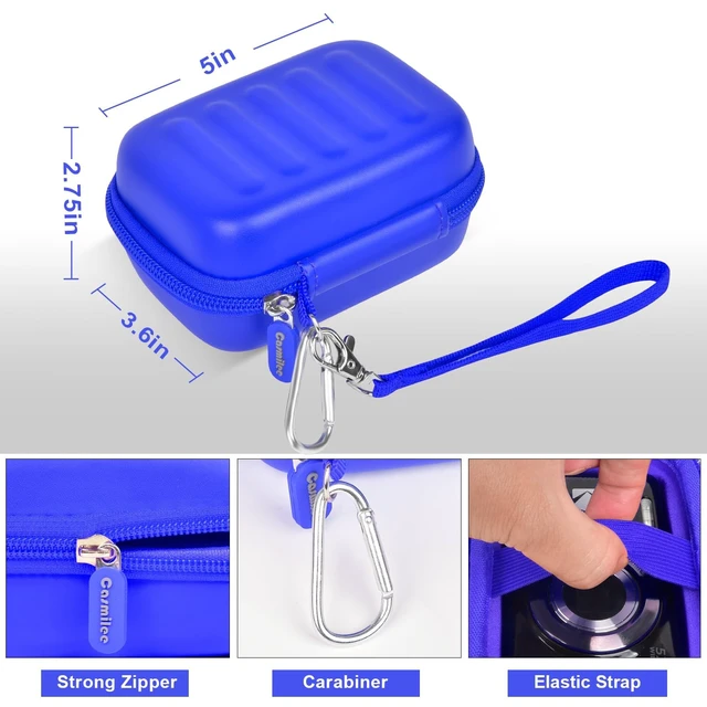 Alt view image 6 of 7 - Digital Camera Case for KODAK PIXPRO FZ55/ FZ45/ FZ53/ FZ43 16MP Video Vlogging Cameras, Travel Storage Holder Bag with Mesh Pocket for Batteries, Cables, Memory Cards, Card Reader- Blue (Box Only)