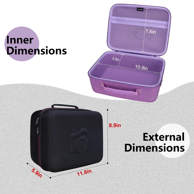 Alt view image 2 of 6 - Medium Camera Case Bag for Canon/Sony/Nikon Camera and Multiple Lens Black | Hard Travel Carrying Case Bag for Canon/Sony/Nikon DSLR SLR Mirrorless Camera and Multiple Lens with 3 Dividers