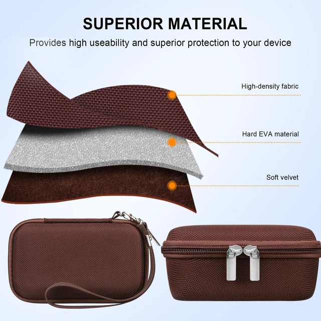 Alt view image 6 of 7 - Camera Case for Canon PowerShot G7 X Mark III/ G7 X Mark II/ SX740 | Camera Carrying Case, Hard Bag, with Mesh Pocket Wrist Strap Double Zipper, for Vlogging, Travel Protective Storage, Brown