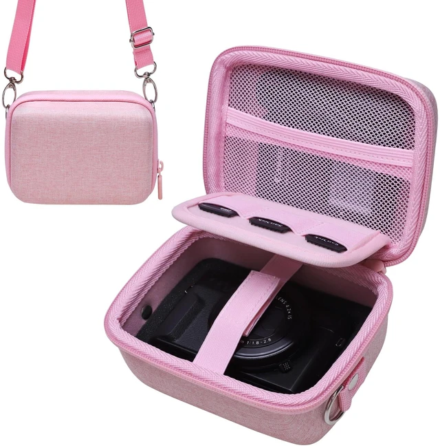 Main image of Camera Case Bag Compatible with Canon PowerShot G7 X Mark III, Mark II, SX740 HS, Sony ZV-1, KODAK PIXPRO WPZ2 Digital 4K Vlogging Camera, Point and Shoot 4K Video Camera Bag, Pink (Case Only)