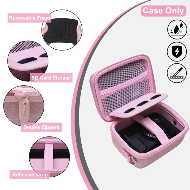 Alt view image 5 of 7 - Camera Case Bag Compatible with Canon PowerShot G7 X Mark III, Mark II, SX740 HS, Sony ZV-1, KODAK PIXPRO WPZ2 Digital 4K Vlogging Camera, Point and Shoot 4K Video Camera Bag, Pink (Case Only)