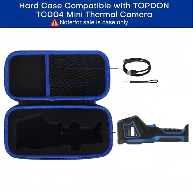 Alt view image 2 of 7 - Travel Case for TOPDON TC004 Mini Thermal Imaging Camera with Removable Custom Sponge Insert (Only Case) (Black)