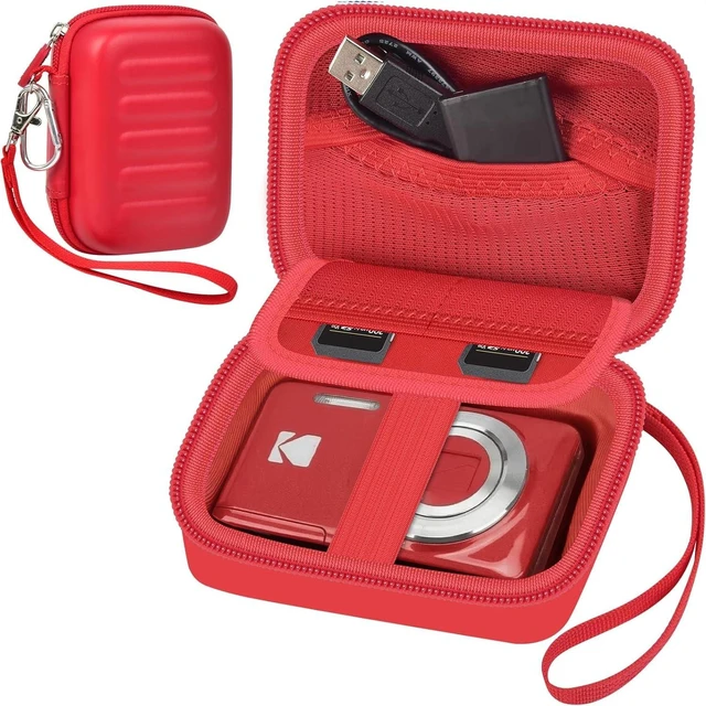 Main image of Digital Camera Case for KODAK PIXPRO FZ55/ FZ45/ FZ53/ FZ43 16MP Video Vlogging Cameras, Travel Storage Holder Bag with Mesh Pocket for Batteries, Cables, Memory Cards, Card Reader- Red(Box Only)