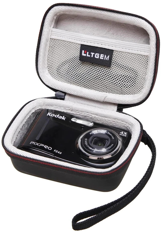 Main image of Camera Case Compatible with KODAK PIXPRO FZ55 FZ45, Black+Gray | Fits Kodak FZ55/FZ45 16MP Compact Digital Cameras, Carrying Storage Travel Bag