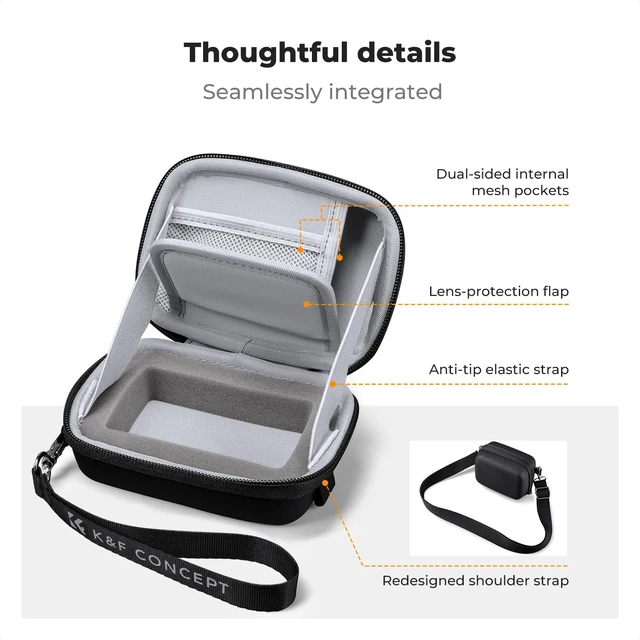 Alt view image 7 of 7 - Digital Camera Case for CAMKORY/for Kodak PIXPRO FZ55/FZ45 | Small Hard Shell Carrying Protective Case, for Canon PowerShot/ Vlogging, Travel and Storage (Case Only), BE01
