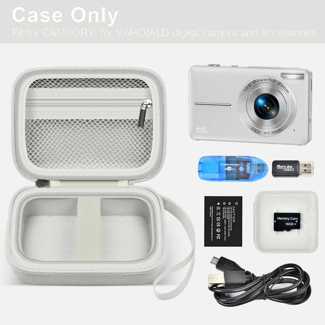 Alt view image 2 of 7 - Digital Camera Case for CAMKORY/Pouch for KODAK PixproLight Grey | for Lecran/for VAHOIALD Point and Shoot Camera, Hard Carrying Case with Mesh Pocket, Compact for Vlogging, Travel and Storage