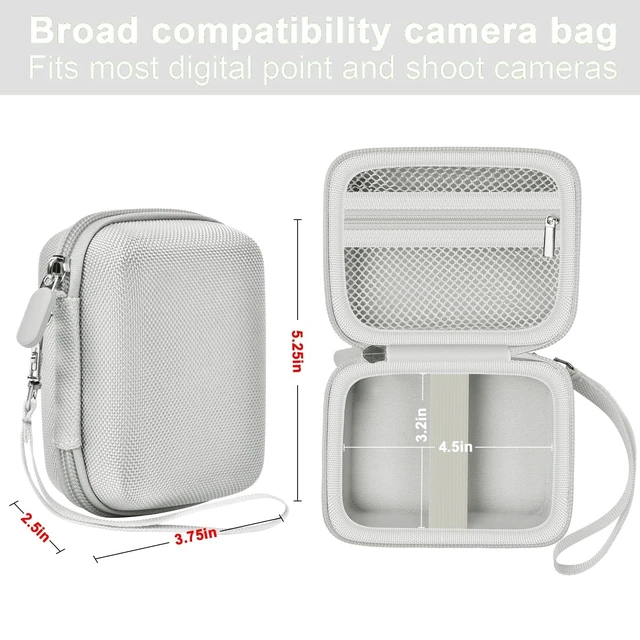 Alt view image 3 of 7 - Digital Camera Case for CAMKORY/Pouch for KODAK PixproLight Grey | for Lecran/for VAHOIALD Point and Shoot Camera, Hard Carrying Case with Mesh Pocket, Compact for Vlogging, Travel and Storage