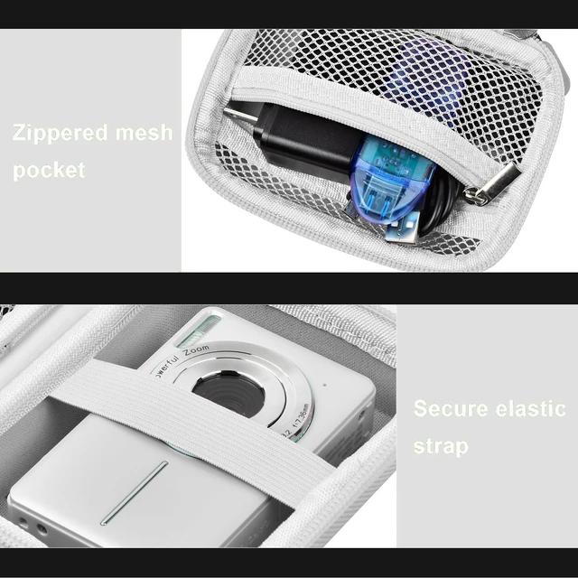 Alt view image 6 of 7 - Digital Camera Case for CAMKORY/Pouch for KODAK PixproLight Grey | for Lecran/for VAHOIALD Point and Shoot Camera, Hard Carrying Case with Mesh Pocket, Compact for Vlogging, Travel and Storage