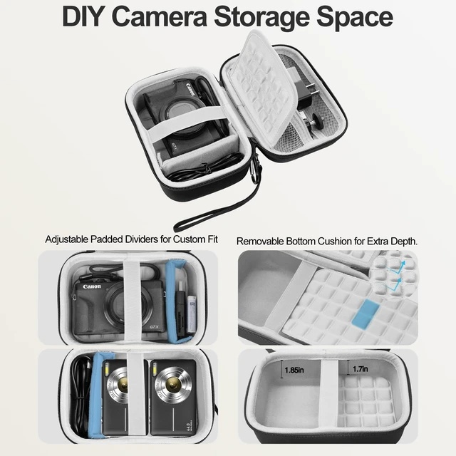 Alt view image 2 of 7 - Digital Camera Case, Small Camera Bag Fit Size<6"x4"x1.85" for Kodak. | Lightweight & Durable Camera Case Fits Canon G7 X Mark III/CAMKORY/VJIANGER/lECRAN Perfect for Travel,Daily Carry (Case Only)