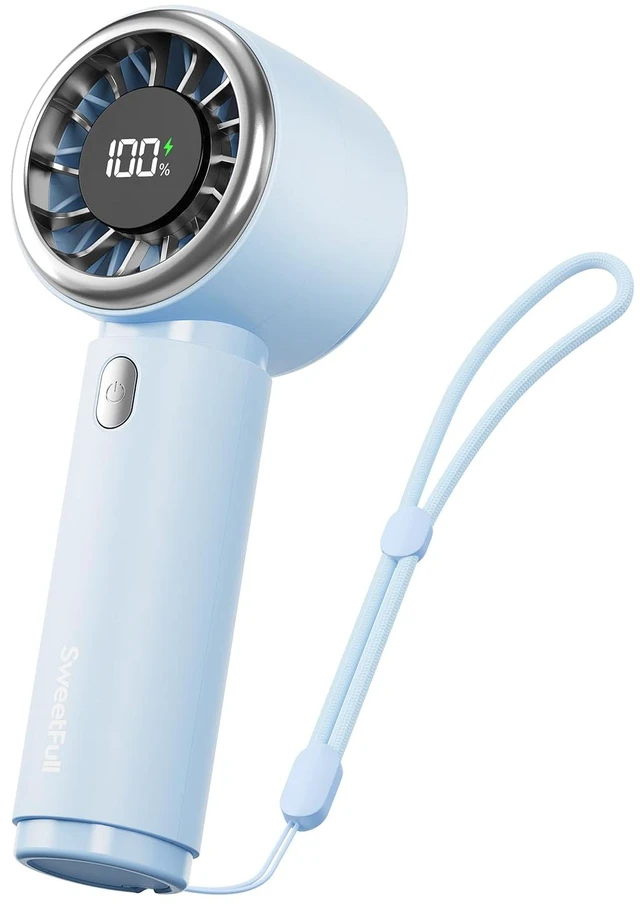 Main image of Portable Handheld Fan, Mini Rechargeable Personal Hand Fan | Strong Airflow, Up to 12H, Pocket-Sized, 5 Speeds, Quiet Cooling Travel Essentials, Cute Gifts for Women, Girls, Lash, Makeup