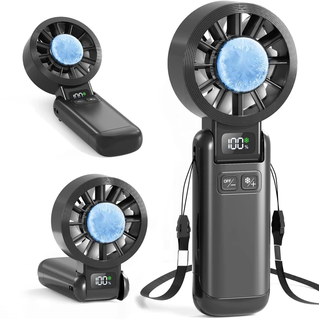Main image of Pro Handheld Portable Fan Cooling 3-in-1 Hand, Desk, Neck & Fan | 5-Speed, Independent Switch, Digital Display, Foldable Personal Fan for Travel/Concerts/Sport Events/Gifts