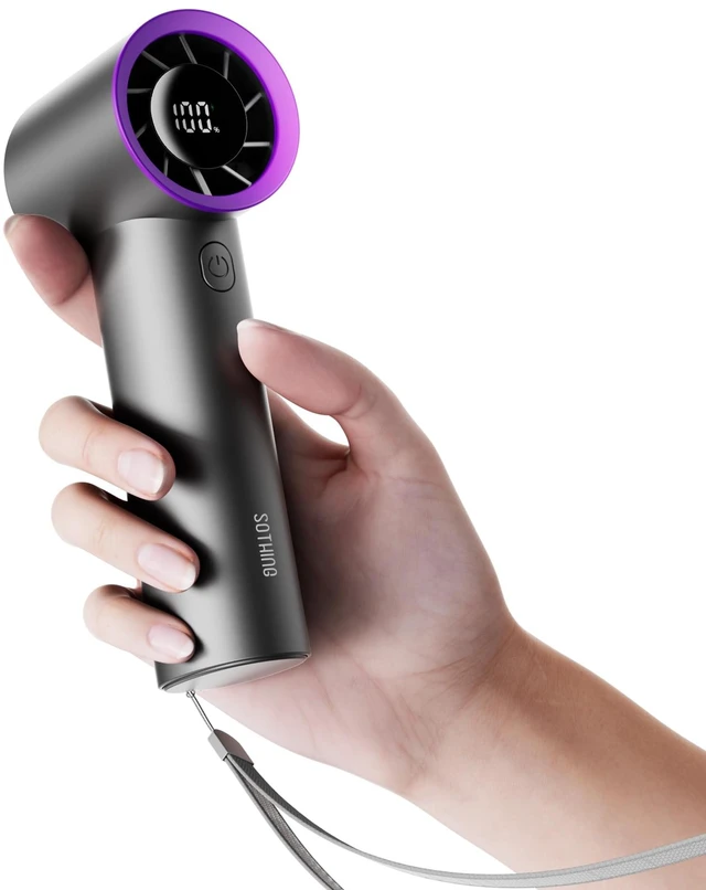 Main image of Handheld Turbo Fan with 15,000 RPM | 5 Adjustable Speeds, Up to 11 Hrs Runtime, Clear LED Display, 155g Lightweight, USB-C Rechargeable
