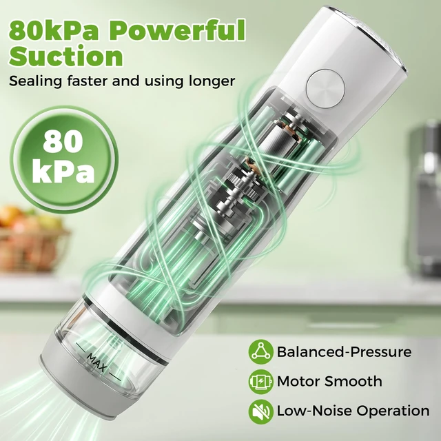 Alt view image 2 of 7 - Handheld Vacuum Sealer Portable, Compact Vacuum Sealer for Food with 30 Reusable Bags - Food Saver for Sous Vide, Travel, Leftovers & Dry Foods, 6X Longer Freshness, One-Touch Operation
