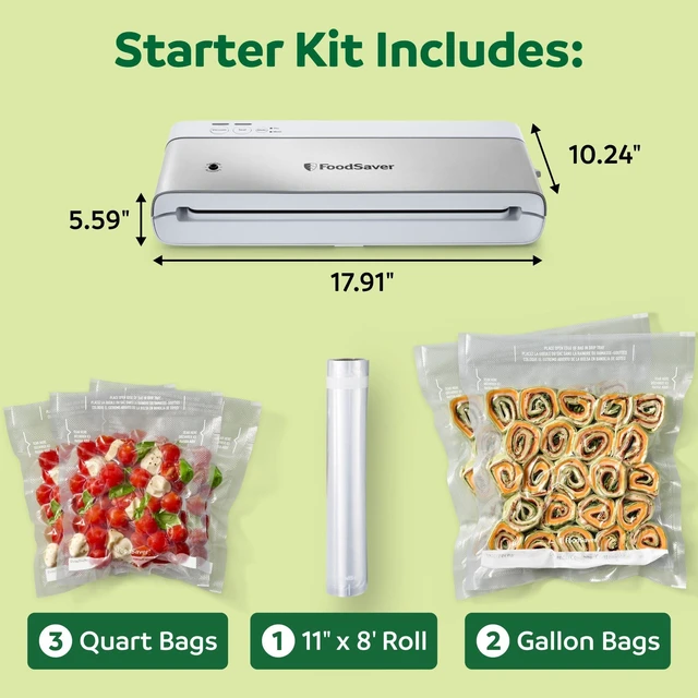 Alt view image 3 of 7 - Compact Vacuum Sealer Machine with Airtight Bags and Roll - Ideal for Sous Vide and Airtight Food Storage, White