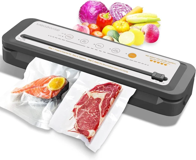 Main image of 80kPa Food Vacuum Sealer with Built-In Cutter, Silver | 80kPa Suction, One-Touch Operation, Four Food Modes, Pulse Mode, Built-In Cutter, 11.8-Inch Seal, 10 Starter Bags
