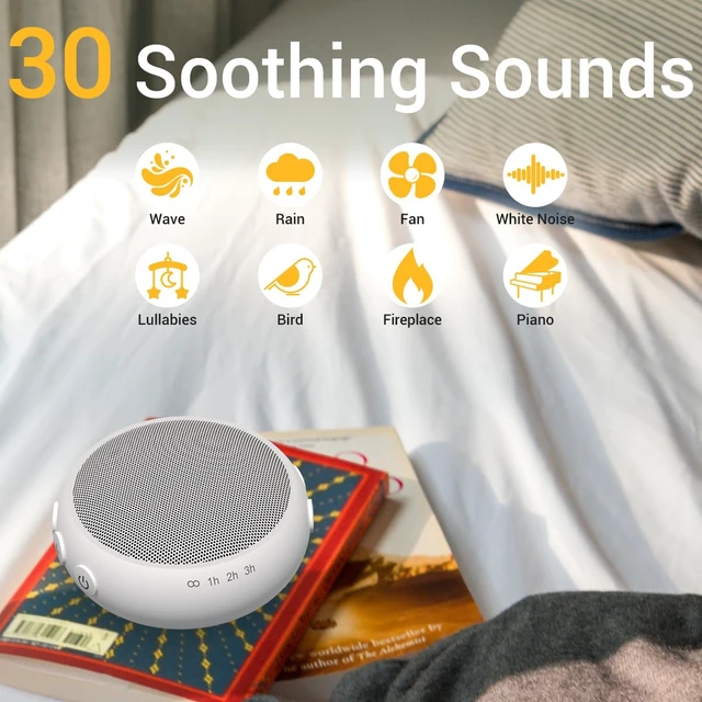 Alt view image 2 of 7 - Small Machine Mini White Noise Machine for Baby Kids Adult with 32 Soothing Sounds 32 Volume Levels Sleep Brown Noise Machine for Travel Office Privacy with 4 Timer & Memory