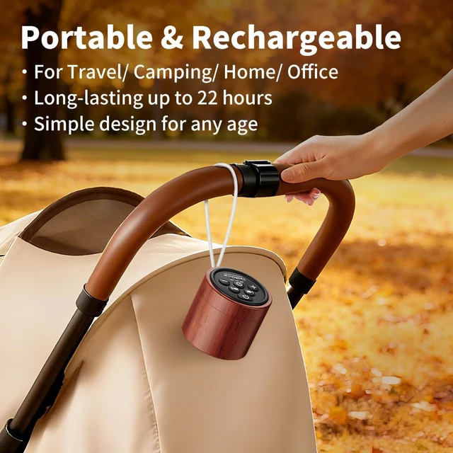 Alt view image 5 of 7 - Portable White Noise Machine Mini Sound Machine with 30 Soothing Sounds Rechargeable for Adults Newborn Kids Sleep Brown Noise Machine with Memory Function 4 Timers for Travel Camping Home and Office