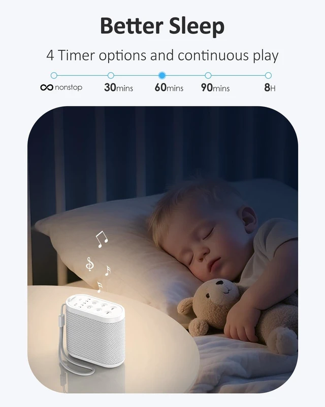 Alt view image 6 of 7 - Portable Travel Sound Machine White Noise Machine for Sleeping : Super Long-Lasting & Rechargeable Battery, Headphone Jack, 21 Sounds, Noise Canceling for Office Privacy, Home, Adults, Baby, Gift