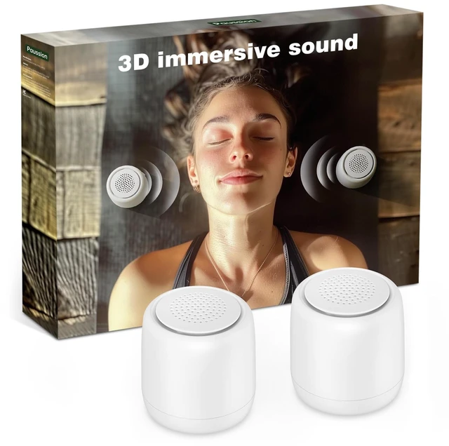 Main image of 2-Pack Sync Stereo, Portable Mini Noise White Sleep Sound Machine for Adults Kids Baby 25 Soothing Songs, Auto Timer, Perfect for Travel, Home, Office Privacy