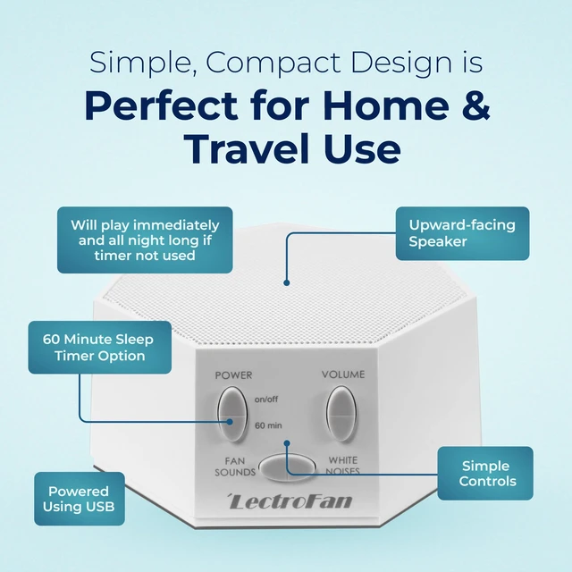 Alt view image 6 of 7 - Adaptive Sound Technologies Classic, Global Power, White | Global Power Edition Soothing Sound Machine for Sleep with a Built-in Sleep Timer, Compact Design, Relaxation Support