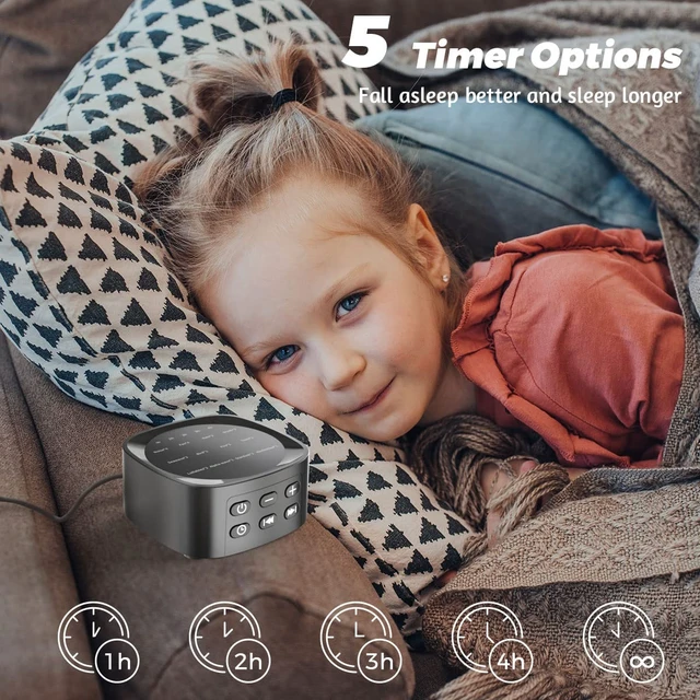 Alt view image 3 of 7 - Sleep White Noise Sound Machines with 25 Soothing Sounds 36 Volume Levels 5 Timers Visible Sound Catalog Portable Size Memory Function for Home Office and Travel