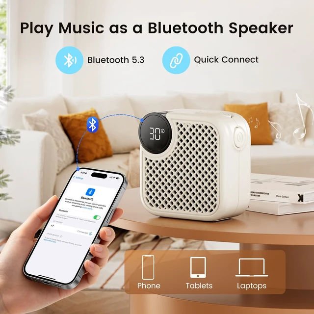 Alt view image 4 of 7 - Portable White Noise Machine with Bluetooth Speaker 18 Soothing Sounds | Sound Recording Memory, 5-180min Timer, 16 Volume Levels, Compact 3x3x1.5in for Baby, Kids, Adults - Travel, Home, Office