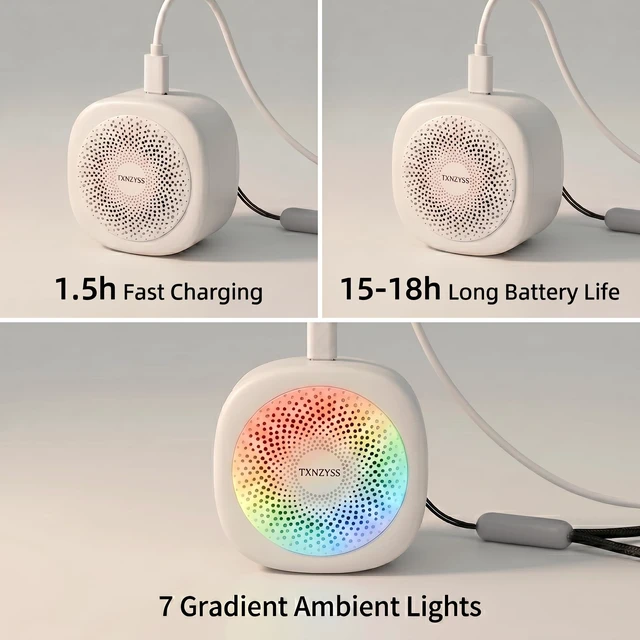 Alt view image 2 of 7 - White Noise Machine Mini for Seeping Adults, Baby, Dogs Portable | Small Sound Machine 10 Soothing Sounds,4 Timers,Battery Sleep Machine for Travel,Home,Office,Camping