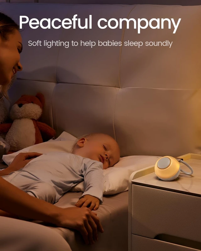 Alt view image 6 of 7 - Portable Sound Machine with AI Cry Detection White Noise Machine | Mom's Choice Awards 18 Soothing Sounds Bluetooth Speaker Night Light Timer White Noise for Baby Adult Home Travel Office Gray