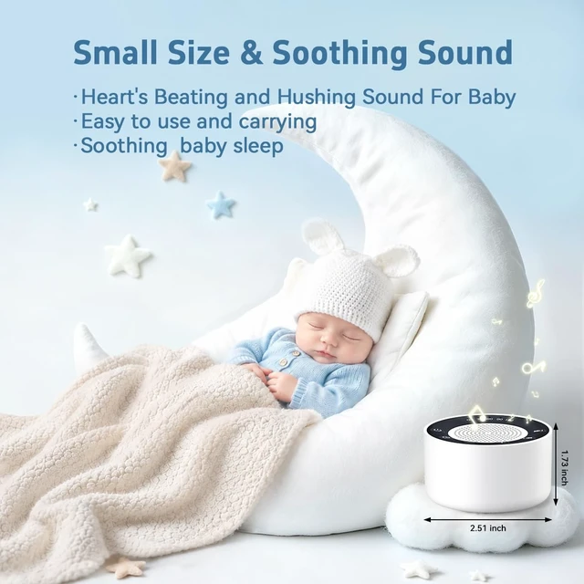 Alt view image 5 of 6 - Small Sound Machine Portable White Noise Machine Baby Shushing Brown Noise Machine with 30 Soothing Sounds for Baby Kids Adults 5 Timers 32 Volume Levels Sleep Sounds Machine for Home Travel Office