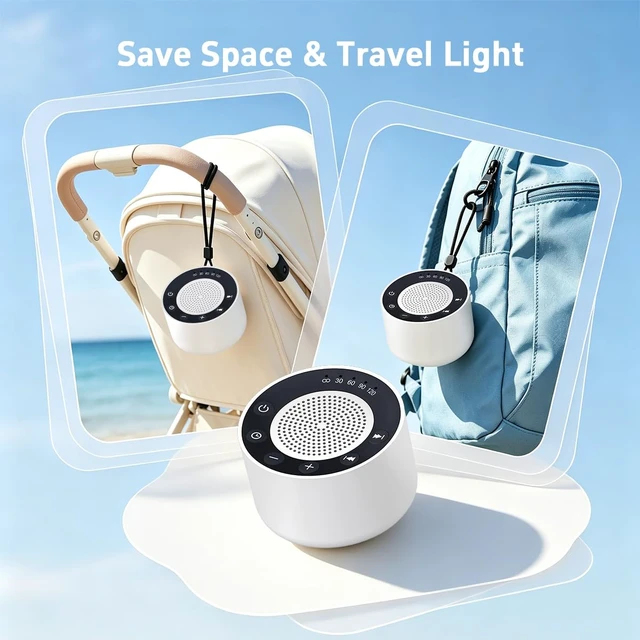 Alt view image 6 of 6 - Small Sound Machine Portable White Noise Machine Baby Shushing Brown Noise Machine with 30 Soothing Sounds for Baby Kids Adults 5 Timers 32 Volume Levels Sleep Sounds Machine for Home Travel Office