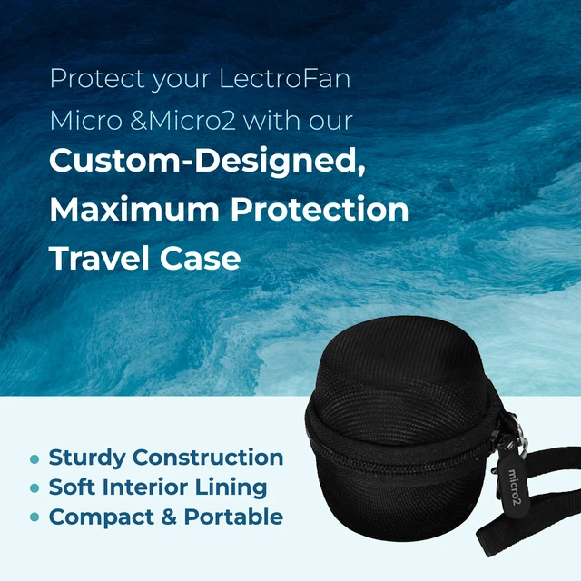 Alt view image 2 of 7 - Carrying Case for LectroFan Micro & Micro2 | Case for Sound Machine with a Hybrid Shell Exterior, a Pocket for Charging Cable and Lanyard, Lightweight Design