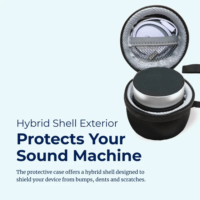 Alt view image 4 of 7 - Carrying Case for LectroFan Micro & Micro2 | Case for Sound Machine with a Hybrid Shell Exterior, a Pocket for Charging Cable and Lanyard, Lightweight Design