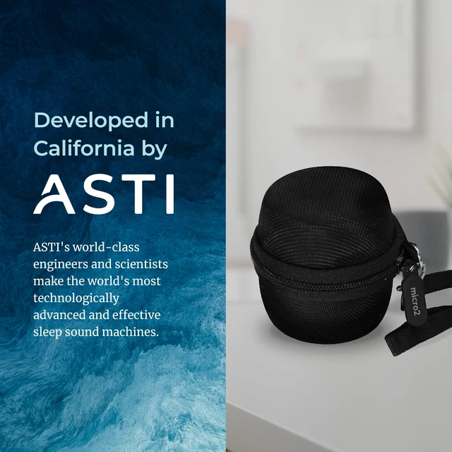 Alt view image 7 of 7 - Carrying Case for LectroFan Micro & Micro2 | Case for Sound Machine with a Hybrid Shell Exterior, a Pocket for Charging Cable and Lanyard, Lightweight Design