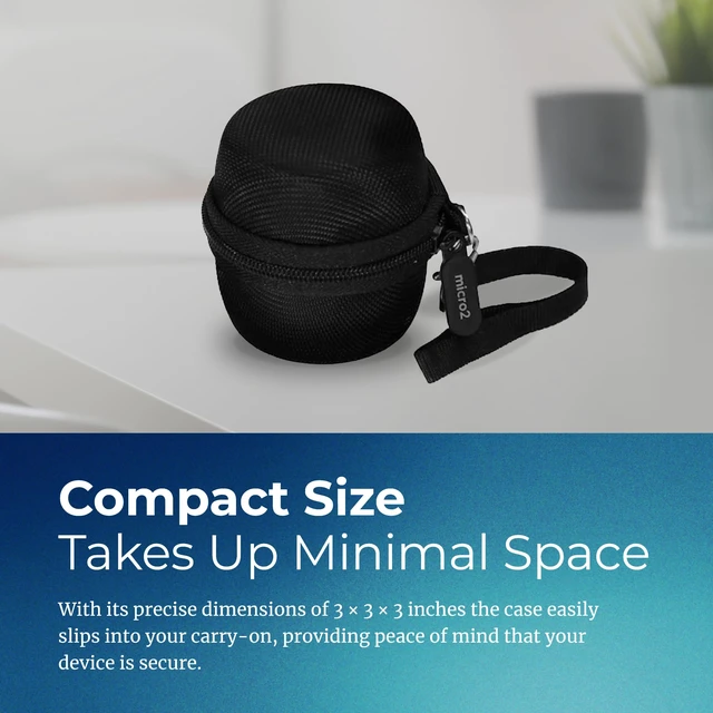 Alt view image 5 of 7 - Carrying Case for LectroFan Micro & Micro2 | Case for Sound Machine with a Hybrid Shell Exterior, a Pocket for Charging Cable and Lanyard, Lightweight Design