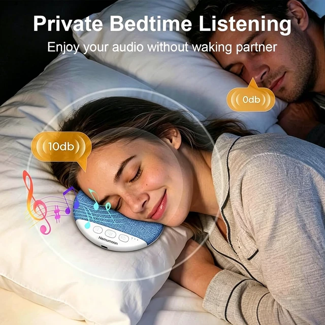 Alt view image 2 of 7 - Mini Pillow Speaker for Sleeping, Ultra-Thin Bluetooth Speaker Under Pillow Speaker with White Noise Sound Machine Headphone-Free Sleep Speaker for Adult for Gift (Upgrade)-Blue
