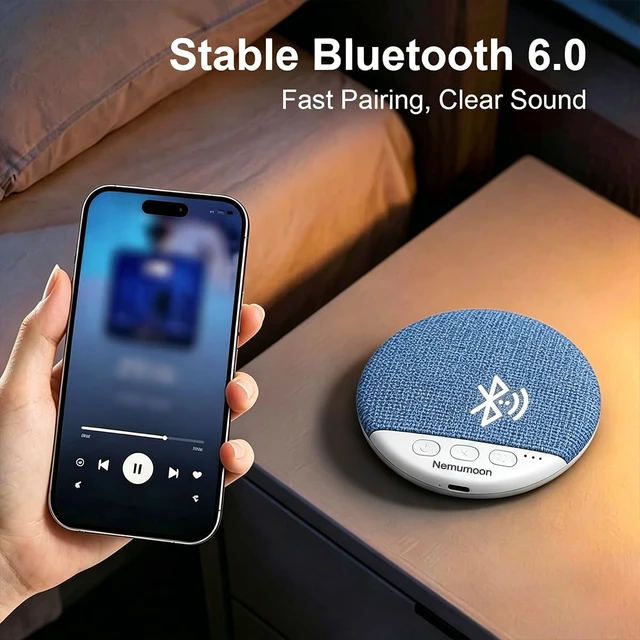 Alt view image 7 of 7 - Mini Pillow Speaker for Sleeping, Ultra-Thin Bluetooth Speaker Under Pillow Speaker with White Noise Sound Machine Headphone-Free Sleep Speaker for Adult for Gift (Upgrade)-Blue