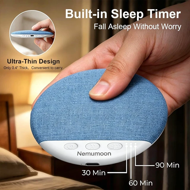 Alt view image 4 of 7 - Mini Pillow Speaker for Sleeping, Ultra-Thin Bluetooth Speaker Under Pillow Speaker with White Noise Sound Machine Headphone-Free Sleep Speaker for Adult for Gift (Upgrade)-Blue