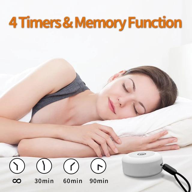 Alt view image 4 of 7 - Sleep Sound Machine Portable Noise Machine with 30 Soothing Sounds 4 Timer Memory Function Rechargeable Battery 32 Volume Levels for Sleeping Traveling Relaxing for Baby Kids Adults (White)