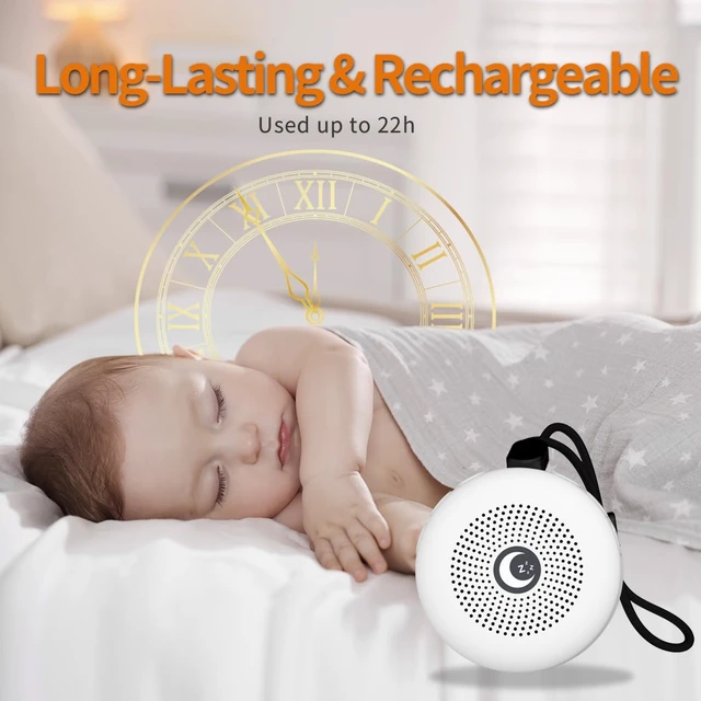 Alt view image 3 of 7 - Sleep Sound Machine Portable Noise Machine with 30 Soothing Sounds 4 Timer Memory Function Rechargeable Battery 32 Volume Levels for Sleeping Traveling Relaxing for Baby Kids Adults (White)