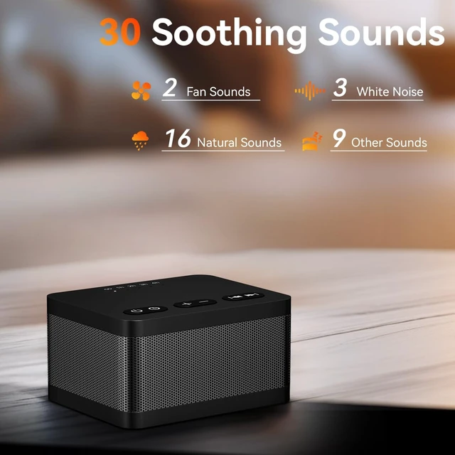 Alt view image 2 of 7 - Sound Machine White Noise Machine with 30 Natural Soothing Sounds 32 Levels Volume 5 Timers Memory Function Effectively Blocks Noise Ideal Sleep Machine Brown Noise for Baby Kids Adults Home (Black)