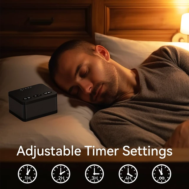 Alt view image 5 of 7 - Sound Machine White Noise Machine with 30 Natural Soothing Sounds 32 Levels Volume 5 Timers Memory Function Effectively Blocks Noise Ideal Sleep Machine Brown Noise for Baby Kids Adults Home (Black)