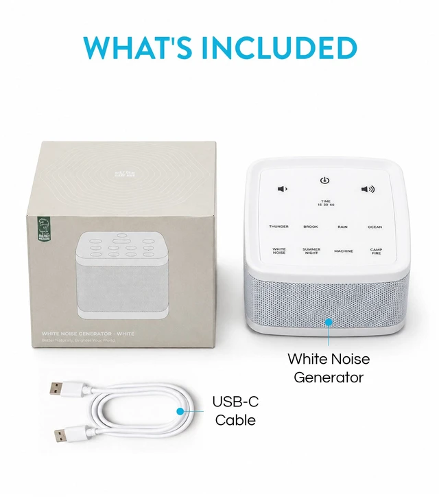 Alt view image 3 of 7 - White Noise Machine for Baby Sleep, Portable Sound Machine | 8 Soothing Sounds, 30/60/120 Min Timer, USB-C Port, Lightweight, Sound Machine Sleep, Nursery, Office, Machine Sleeping