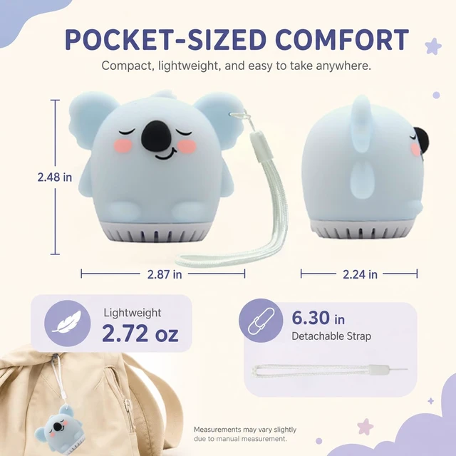 Alt view image 4 of 7 - Mini Koala White Noise Machine with Night Light - 15 Sounds | Soft Silicone, USB-C Rechargeable, Portable Sound Machine for Baby Toddler Adult Travel Nursery Home Gift, Sleep Therapy