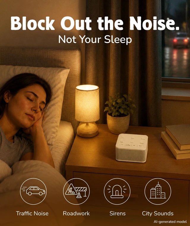 Alt view image 2 of 7 - White Noise Machine for Baby Sleep, Portable Sound Machine | 6 Soothing Sounds, 30/60/120 Min Timer, USB Adapter, Lightweight, Sound Machine Sleep, Nursery, Office, Machine Sleeping