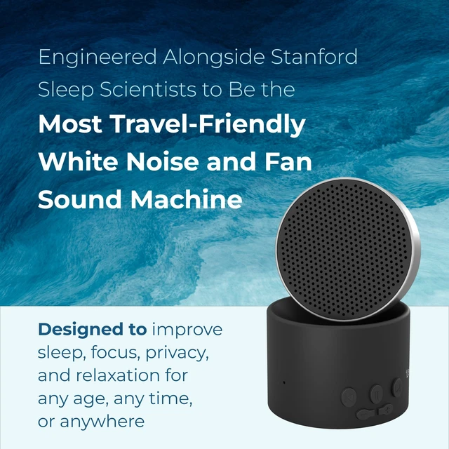 Alt view image 2 of 7 - Adaptive Sound Technologies Micro 2 White Noise Machine, Black | Portable Bluetooth Speaker and White Noise Machine, a Compact Sound Machine for Travel with 11 Non-Looping Sounds