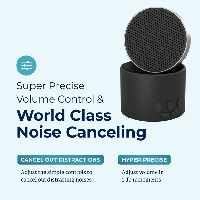 Alt view image 4 of 7 - Adaptive Sound Technologies Micro 2 White Noise Machine, Black | Portable Bluetooth Speaker and White Noise Machine, a Compact Sound Machine for Travel with 11 Non-Looping Sounds